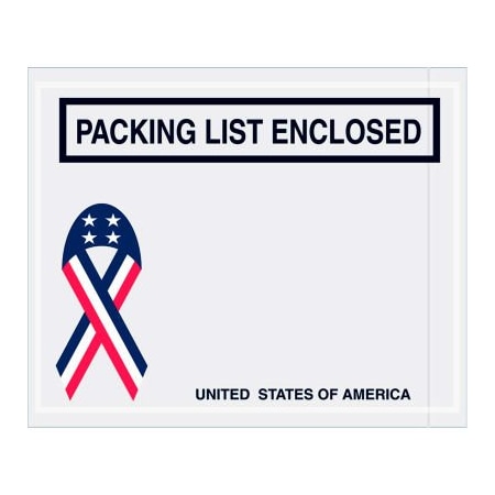 Panel Face Envelopes, USA Ribbon InPacking List Enclosedin Print, 5-1/2inx4-1/2in,1000/Pk